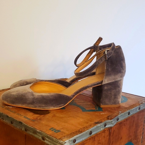 J.Crew suede/velvet chunky heel - Picture 2 of 3